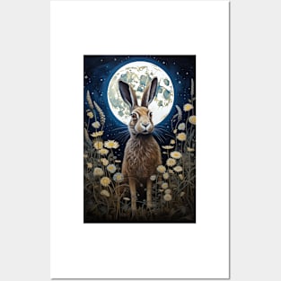 Hare, Pagan Hare, Pagan Art, Moon, Animal, Posters and Art